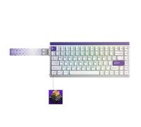 U0sqmyUAu Mechanical Keyboard With Magnetic Switch RGB Music Rhythm 8K Return Rate Compatible With Computer Gamer(White and Purple)