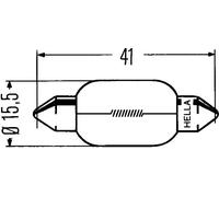 U10 12v 15watt Festoon (Sv8 5) 8GM002091-141 Hella 0014593 7919500985 061309 New