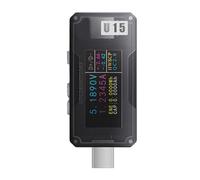 U15/U16 Fast Charger Tester 600W 12A 50V with PD3.1/QC3.0/SCP Support, High-for Precision Voltage Current Power Detection for Smartphone Laptop Repair, Black