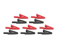U16 2mm Alligator Clips 5 - Pack | Insulated Test Clips for Electrical/Lab Work | Red & Black PA Material Clips with Needle Jack | 41mm Total Length, 6mm Opening