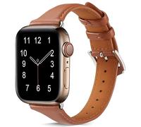 U191U Compatible with Apple Watch Band 38mm 40mm 41mm 42mm,Premium Soft Genuine Leather Replacement Strap for iWatch Series 11 10 987654321＆SE/SE2/SE3,Adjustable Wristband for Women Men,Brown