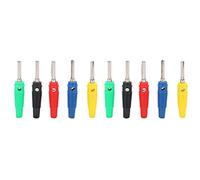 U23 4mm Single Needle Banana Plug Set for Electrical Power Testing, 10 Pieces in Red Yellow Blue Green and Black, Fire Retardant Material with Tool Free Connection for Industrial