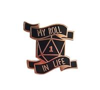 U2by Natural One Dnd Dice Gaming Gift Funny Pin D20 Pin Gamer Gift for Her Hard Enamel Lapel Pin, Alloy Steel, No Metal Stamp
