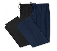 U2SKIIN Mens 100% Cotton 2 Pack Pajama Pants (Black+Navy, S)