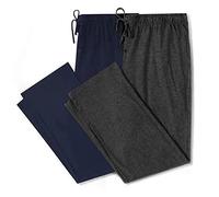 U2SKIIN Mens 100% Cotton 2 Pack Pajama Pants (Navy+Dark Grey Mel, XL)