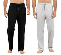 U2SKIIN Men's Cotton Pajama Pants Soft Pjs Bottoms Lounge Sleepwear 2Pack | Breathable, with Pockets & Elastic Waist, for Sleep & Loungewear, All Season
