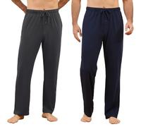 U2SKIIN Men's Cotton Pajama Pants Soft Pjs Bottoms Lounge Sleepwear 2Pack | Breathable, with Pockets & Elastic Waist, for Sleep & Loungewear, All Season