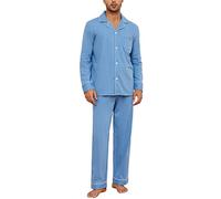 U2SKIIN Mens Pyjamas Set, 100% Cotton Soft Pjs Classic Loungewear Sleepwear Nightwear Pj's (Grey Blue, S)