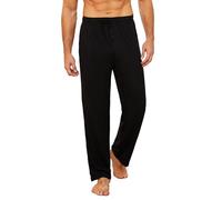 U2SKIIN Mens Ultra Soft Pajama Pants, Stretch Sleep Pant with Pockets Lightweight & Cozy Lounge Pj Bottoms for Men (Black, L)
