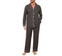U2SKIIN Mens Ultra Soft Pajama Set, Stretch Long Sleeve Lounge Pyjamas Set-Down Lightweight & Cozy Sleepwear (Dark Grey Mel.,L)