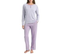 U2SKIIN Women's Pyjama Set, Soft Cotton Pyjamas for Women, Crew Neck Printed Ladies Cotton Pyjamas All Season Casual Home Sleepwear(Lavender/Lavender Plaid,M)