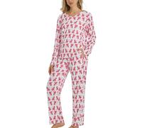 U2SKIIN Womens Pyjamas Set, Soft Pjs Classic Loungewear Sleepwear Nightwear Pj's(Taro Purple Monkey Print,S)