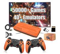 U36 Retro Game Stick 4K HD,50000+ Games 40+Emulators Retro Gaming Console,Handheld Emulator with Dual Wireless Controller,search/save/load functionality,Portable Games Console for TV (Qrange 128G)
