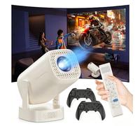 U5 KTV Mini Projector with Wifi and Bluetooth, 200 ANSI 720P, 4Ω 3W Speaker, Compatible Emulators, Keystone Correction, Portable Smart Projector for Bedroom, Gaming, Karaoke, Outdoor Movies (U5)