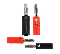 U56 4mm Banana Plugs 10PCS Set | ABS & Red Copper for Secure Electrical Connections | DIY Cable Connectors for Testing/Labs/Schools | 5 Color - Coded Plugs with Screws