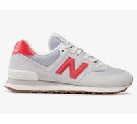 U574RF2 New Balance 574 Sport Trainers Mens Grey Suede Red Logo