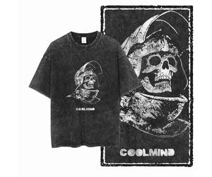 U6 100% Cotton Big Size Acid Washed Cool Streetwear Print Unisex T Shirt Vintage