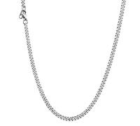U7 3mm Mens, Women Stainless Steel Silver Necklace Chains for Jewellery Making Thin Chain 22 Inch