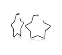 U7 Black Hoop Earrings for Women 60mm Large Star Hoops Earings