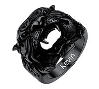 U7 Chunky Tiger Thumb Black Ring Men Stainless Steel Gothic Rings Jewellery