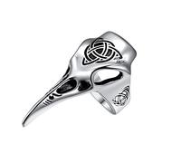 U7 Cool Animal Rings For Men Boys Stainless Steel Thumb Ring Raven Silver Viking Jewellery
