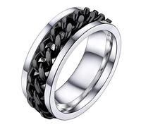U7 Eboy Finger Black Stress Ring Jewellery Spinner Rings For Anxiety Boy