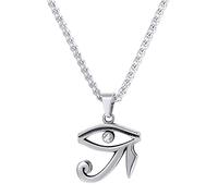U7 Eye Of Horus Necklace For Women Men Stainless Steel Silver Pendant Amulet Egypt Jewellery Necklace