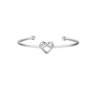 U7 Love Knot Bracelet For Women Girlfriend Platinum Silver Womens Lovely Heart Bangle Valentines Bracelets Wedding Jewellery