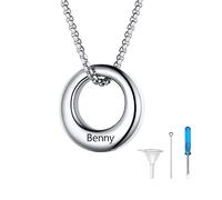 U7 Personalise Mens Womens Stainless Steel Ring Of Life Pendant Ash Keepsake Necklace For Adult Ashes Jewellery Custom
