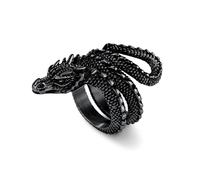 U7 Ring Jewellery For Women Black Dragon Rings Gothic Ring Men