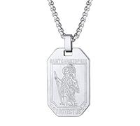 U7 Saint Christopher Necklace Boys' Necklaces Stainless Steel Dog Tags