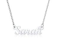 U7 Sarah Name Necklace Womens Tiny Pendant Silver Chain Necklaces For Girls
