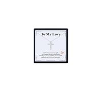 U7 Silver Cross Necklace for Women Cubic Zirconia Cross Pendant Stainless Steel Chain with Message Card To My Love Christian Necklaces Jesus Jewellery for Her