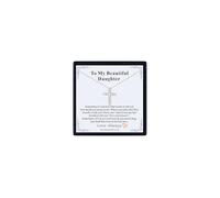 U7 Silver Cross Necklace for Women Cubic Zirconia Cross Pendant Stainless Steel Chain with Message Card To My Beautiful Daughter Christian Necklaces Jesus Jewellery First Communion Gifts for Girls