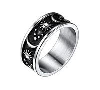 U7 Stainless Steel Stackable Rings For Women Silver Star Moon Ring Jewellery