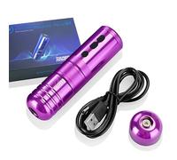 U8 Tattoo Gun Wireless Tattoo Machine With Precise Frequency Adjustability, 3-12V Multiple Voltage Options, 2200mAh Power Supply, 1 Inch HD Color Screen, Use for Tattoo Artists (Purple)