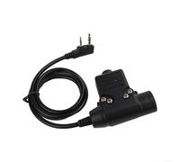 U94 PTT Push to Talk Switch Adapter Cable for Headsets, Compatible with For Kenwood and For BaoFeng For Walkie Talkies, Clip-On Design with Dual Button(for Kenwood)