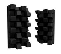 ua acoustics 2 Pack - Acoustic Diffuser | 2D Sound Diffusion & Absorption | Size 25x50cm | Wall Art Panel | Noise Control & Echo Reduction Color: [Sirius-HALF | Black]