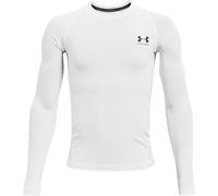 Under Armour Boys' Long-Sleeve HeatGear Crew Neck T-Shirt – White/Black L