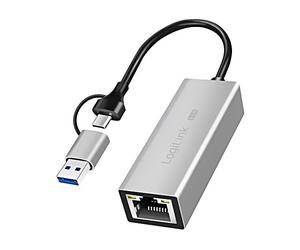 UA0422 USB adapter for Ethernet USB 3.2 grey 0.15 m LOGILINK