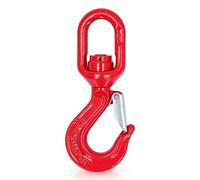 Uadme 2 Ton Lifting Hook with Safety Latch, Alloy Steel, Swivel Eye | Heavy Duty, Industrial Grade, For Engine Crane, Factory Lifting, Harbor, Construction, Rigging Applications