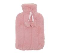 Uadme 2000ML Hot Water Bag, High Density Injection Hot Water Bottle with Soft Cover for Winter, Pink, 2L Hot Water Bag for Comfort and Warmth
