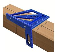 Uadme 3D Multi-Angle Measuring Ruler, Aluminum Alloy Carpenter Square with 22.5° to 90° Preset Angles, Heavy-Duty Miter Triangle Protractor for Woodworking, Engineering Drafting & DIY Crafti (Blue)