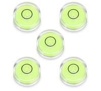 Uadme 5Pcs Mini Round Bullseye Spirit Level Bubbles 15x8mm, Circular Bubble Levels for Leveling Camera Tripod Telescope Workshop Turntable Picture Frames & DIY Projects, Green