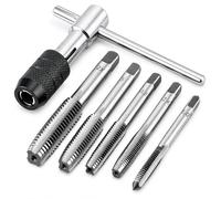 Uadme Adjustable T Handle Tap Wrench Set, M6-M12 Ratchet Holder | Includes M6-M12 Metric Taps, For Cutting Internal Threads, Durable Metal Construction, Ratcheting Action, Precision Threading