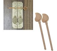 Uadme Brass Locking Pin, Pack of 2 Chinese Antique Leaf Cabinet Key Latch Leaf Shaped Cabinet Locking Pin Latch Latch for Drawer Doors Cabinet Doors Wardrobe Doors