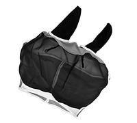 Uadme Breathable Horse Mask, Universal Adjustable Elastic Mosquito Fly Repelling Veil Cover Protector, Black, Size S, 71x112x35cm / 28.0x44.1x13.8in