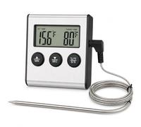 Uadme Digital Meat Thermometer with Long Probe, Large LCD Backlight, Fast & Precise Read, Thermometer with Timer Alarm for Liquids, Oven, Smoker, BBQ, Candy, Oil, Deep Frying Cooking