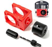 Uadme Door Lock Installation Kit for 35mm-45mm, C Clamp Design with Carbon Steel Hole Saw, Adjustable Door Lock Jig for Metal or Wood Doors