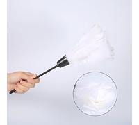 Uadme Duster with Turkey Feathers, White, Soft Turkey Feather Dust Brush with Black Handle, Cleaning Tools for Home Furniture and Cars